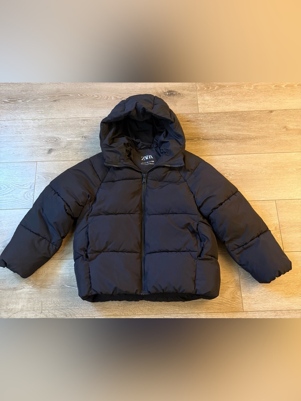 Zara Black Hooded Kids Puffer Coat